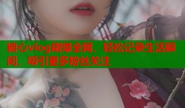 糖心vlog刷爆全网，轻松记录生活瞬间，吸引更多粉丝关注
