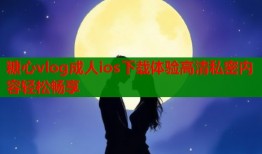 糖心vlog成人ios下载体验高清私密内容轻松畅享