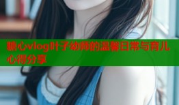 糖心vlog叶子幼师的温馨日常与育儿心得分享