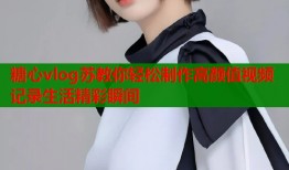糖心vlog苏教你轻松制作高颜值视频记录生活精彩瞬间