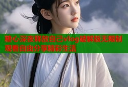 糖心深夜释放自己vlog破解版无限制观看自由分享精彩生活